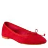 Light Red Suede Ballet Flats For Women Without Lining