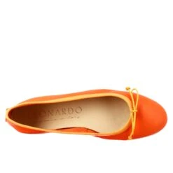 Light Women's Orange Flats Shoes In Smooth Leather -Shoes Store ballerine leggere da donna in pelle 72167216nappaarancione 5