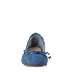 Light Blue Women's Ballet Flats In Smooth Leather, Unlined -Shoes Store ballerine leggere da donna in pelle 7216camoscioblu 3