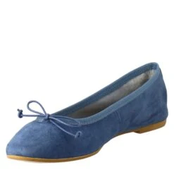 Light Blue Women's Ballet Flats In Smooth Leather, Unlined -Shoes Store ballerine leggere da donna in pelle 7216camoscioblu 4