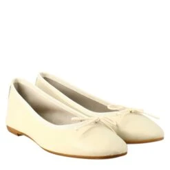 Light Beige Women's Ballet Flats In Smooth Leather -Shoes Store ballerine leggere da donna in pelle 7216nappabeige 7