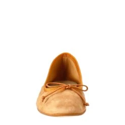 Light Brown Suede Women's Ballet Flats Without Lining -Shoes Store ballerine leggere da donna in pelle 7216nappacuoio 3
