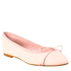 Light Women's Powder-colored Ballet Flats In Smooth Leather