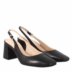 Women's Slingback Décolleté In Black Pointed Toe Leather -Shoes Store de CC 81collette CC 81 slingback da donna in pelle 6510nero 6