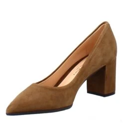 Décolletté In Brown Suede With High Heel -Shoes Store decollete donna camoscio marrone 6400 4