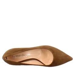 Décolletté In Brown Suede With High Heel -Shoes Store decollete donna camoscio marrone 6400 6