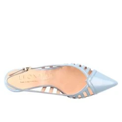 Women's Décolleté In Light Blue Patent Leather With Pointed Toe -Shoes Store decollette da donna in pelle verniciata 5504jeans 5