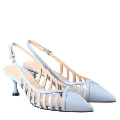 Women's Décolleté In Light Blue Patent Leather With Pointed Toe -Shoes Store decollette da donna in pelle verniciata 5504jeans 7