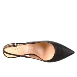 Décolleté With High Heels For Women In Black Leather -Shoes Store decollette CC 80 chanel da donna in pelle 1607nero 5