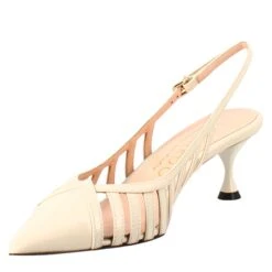 Women's Décolleté In Beige Patent Leather With Pointed Toe -Shoes Store decollette CC 80 da donna in pelle verniciata 5504crema 4