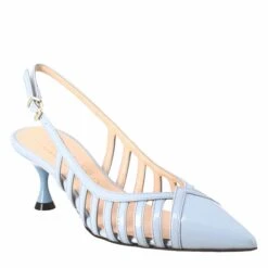 Women's Décolleté In Light Blue Patent Leather With Pointed Toe