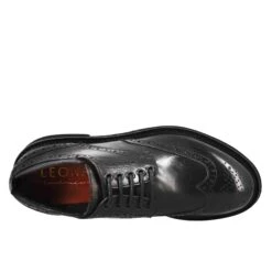 Women's Derby With Paupa Brogue Details In Black Washed Leather -Shoes Store derby da donna con dettagli brogue 3577338PAPUANERO 5