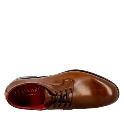 Elegant Brown Derby For Men In Smooth Leather -Shoes Store derby da uomo in pelle 11275marrone 5