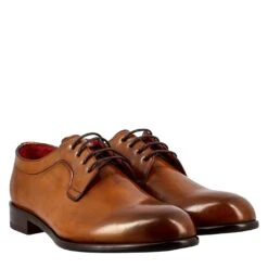 Elegant Brown Derby For Men In Smooth Leather -Shoes Store derby da uomo in pelle 11275marrone 7