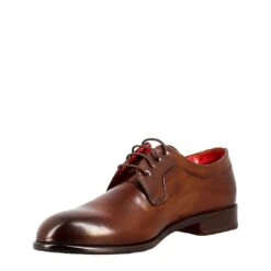 Elegant Dark Brown Derby For Men In Smooth Leather -Shoes Store derby da uomo in pelle 11275marronescuro 4