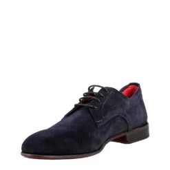 Elegant Blue Derby For Men In Suede -Shoes Store derby da uomo in pelle scamosciata 11316blu 4