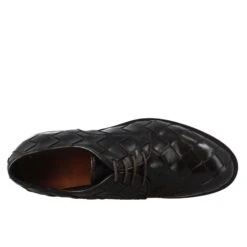 Elegant Vintage Black Derby For Men In Woven Leather -Shoes Store derby vintage da uomo in pelle intrecciata 34302140nero 5