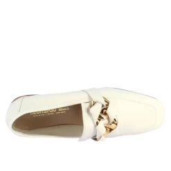Women's Moccasin In White Calf Leather Handmade With Decorated Clamp. 15 Women's Moccasin In White Calf Leather Handmade With Decorated Clamp. -Shoes Store mocassini donna morsetto pelle bianco 6