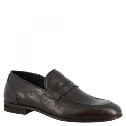 Men's Handmade Elegant Round Toe Loafers In Black LEATHER Calfskin