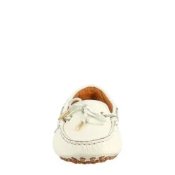 Women's Moccasin With Laces In White Leather -Shoes Store mocassino da donna con lacci in pelle 003bianco 3