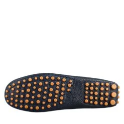 Women's Moccasin With Laces In Blue Leather -Shoes Store mocassino da donna con lacci in pelle 003blu 5