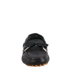 Women's Moccasin With Laces In Black Leather -Shoes Store mocassino da donna con lacci in pelle 003nero 3