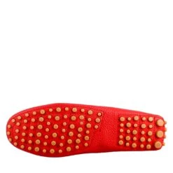 Women's Moccasin With Laces In Red Leather -Shoes Store mocassino da donna con lacci in pelle 003rosso 5