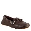 Women's Moccasin With Laces In Dark Brown Leather -Shoes Store mocassino da donna con lacci in pelle 003tdm 2