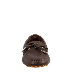 Women's Moccasin With Laces In Dark Brown Leather -Shoes Store mocassino da donna con lacci in pelle 003tdm 3
