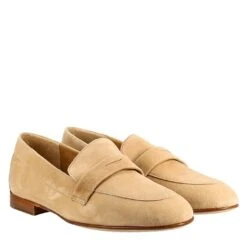Women's Bag Moccasin In Beige Suede -Shoes Store mocassino da donna in camoscio 222beige 6