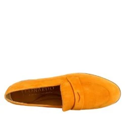 Women's Bag Moccasin In Orange Suede -Shoes Store mocassino da donna in camoscio 222flecce 4