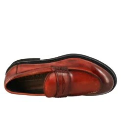 Paupa Women's Moccasin In Red Washed Leather -Shoes Store mocassino da donna in pelle colore rosso 3577328 papua chili oil 5