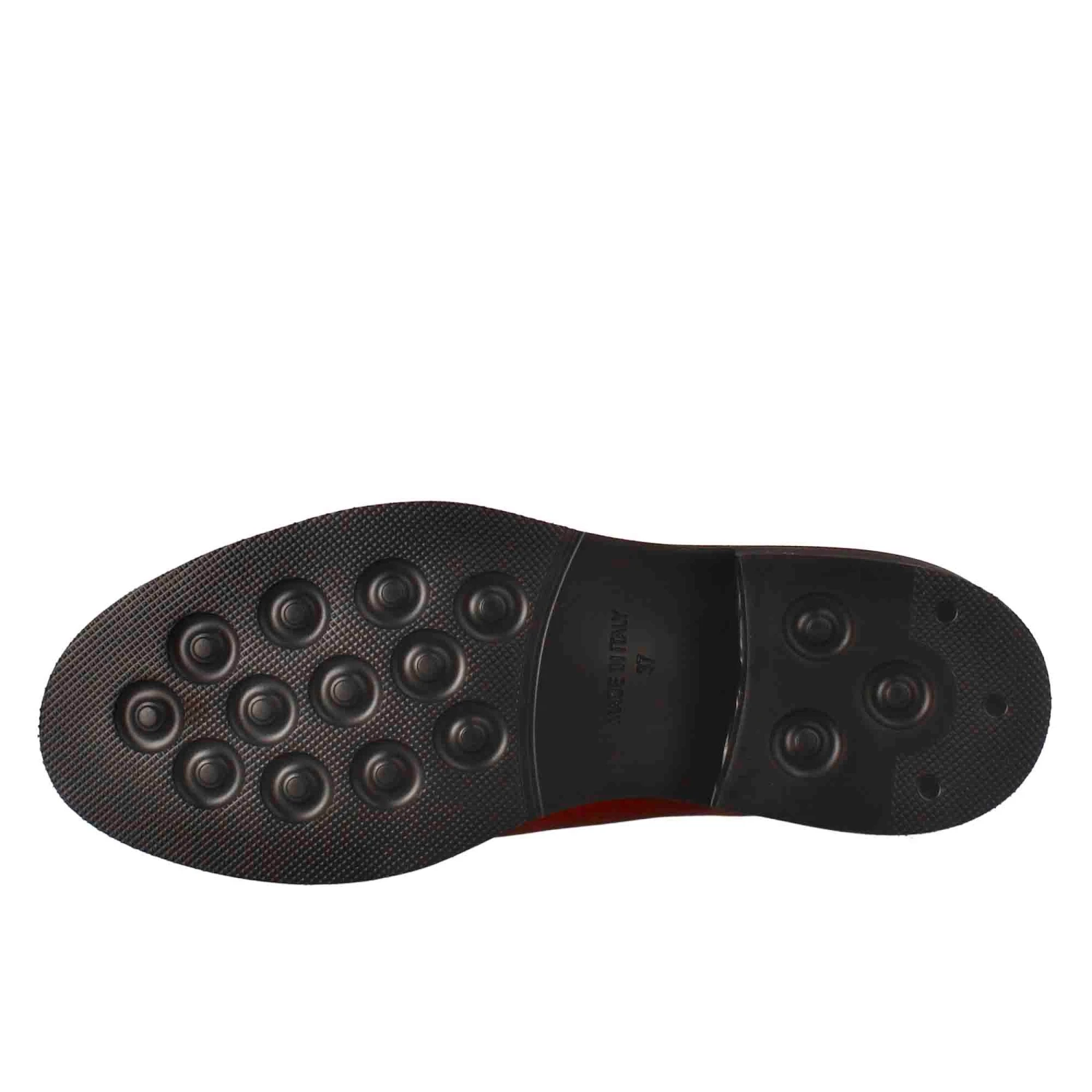 Paupa Women's Moccasin In Red Washed Leather - Image 6