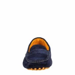Tubular Women's Moccasin In Blue Leather -Shoes Store mocassino da donna tubolare in camoscio 002blu 3