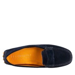 Tubular Women's Moccasin In Blue Leather -Shoes Store mocassino da donna tubolare in camoscio 002blu 5