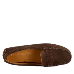 Dark Brown Suede Tubular Moccasin For Women -Shoes Store mocassino da donna tubolare in camoscio 002tdm 4