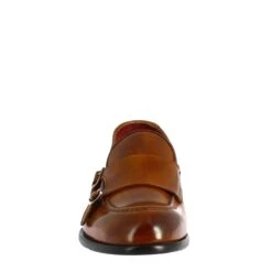 Brown Double Buckle Moccasin For Men -Shoes Store mocassino da uomo doppia fibbia 11283marrone 3