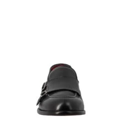 Black Double Buckle Moccasin For Men -Shoes Store mocassino da uomo doppia fibbia 11283nero 3