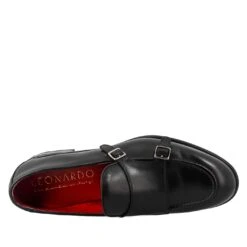 Black Double Buckle Moccasin For Men -Shoes Store mocassino da uomo doppia fibbia 11283nero 5