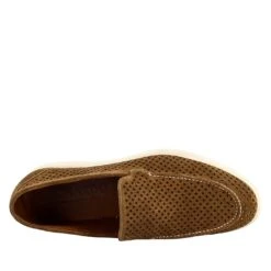 Elegant Brown Unlined Loafer For Men In Suede -Shoes Store mocassino da uomo in camoscio 11212tabacco 4