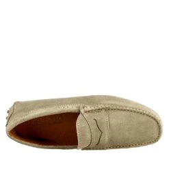 Men's Gray Lined Loafer In Suede -Shoes Store mocassino da uomo in pelle scamosciata 051gobbelestone 4