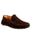 Dark Brown Lined Suede Men's Loafer -Shoes Store mocassino da uomo in pelle scamosciata 051marronescuro 2