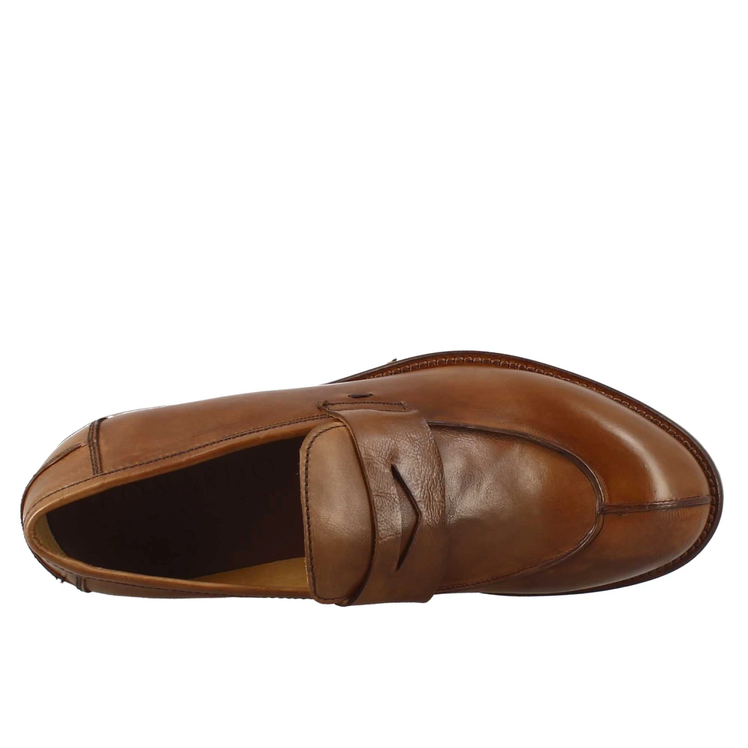 Men's Elegant Vintage Beige Moccasin In Smooth Leather 7 Men's Elegant Vintage Beige Moccasin In Smooth Leather - Image 5