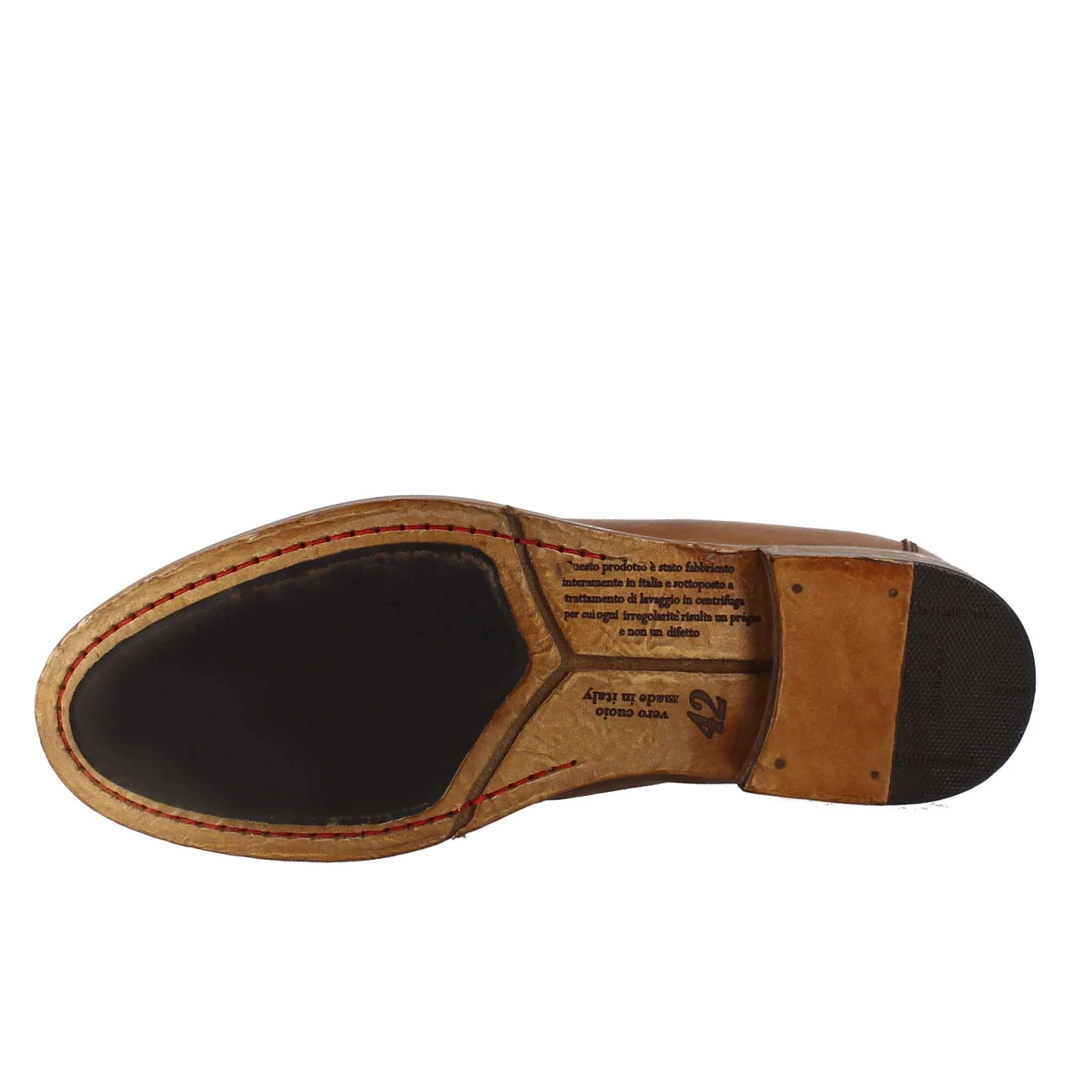 Men's Elegant Vintage Beige Moccasin In Smooth Leather 8 Men's Elegant Vintage Beige Moccasin In Smooth Leather - Image 6