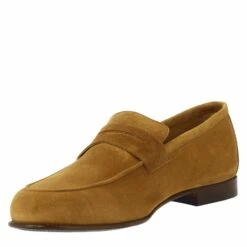 Handmade Men's Slip-on Loafers In Brown Suede LEATHER -Shoes Store mocassino dauomo in pelle scamosciata 07730camoscioluggage 4