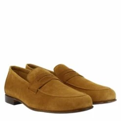 Handmade Men's Slip-on Loafers In Brown Suede LEATHER -Shoes Store mocassino dauomo in pelle scamosciata 07730camoscioluggage 7