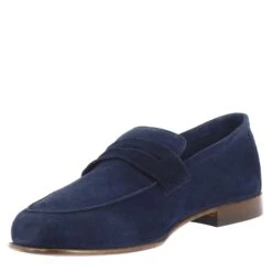 Blue Suede Men's Pocket Moccasin -Shoes Store mocassino dauomo in pelle scamosciata 07730notte 4