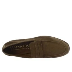 Handmade Men's Slip-on Loafers In Taupe Suede Leather -Shoes Store mocassino dauomo in pelle scamosciata 07730taupe 5