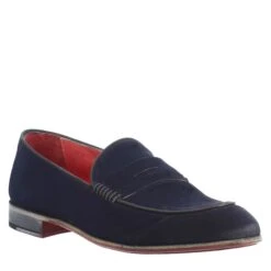 Elegant Blue Moccasin For Men In Suede Leather