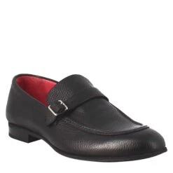 Elegant Black Moccasin For Men In Smooth Leather